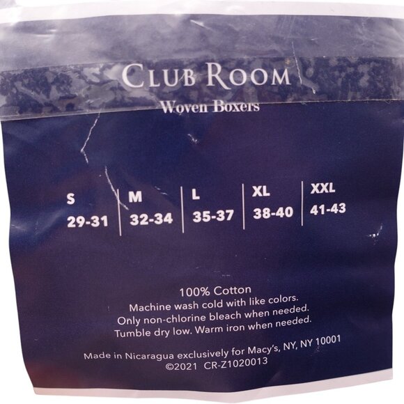 NWT Club Room Men's 4 Pack Woven Boxer Cotton Boxers Sz M Blue Button Fly - Picture 5 of 6